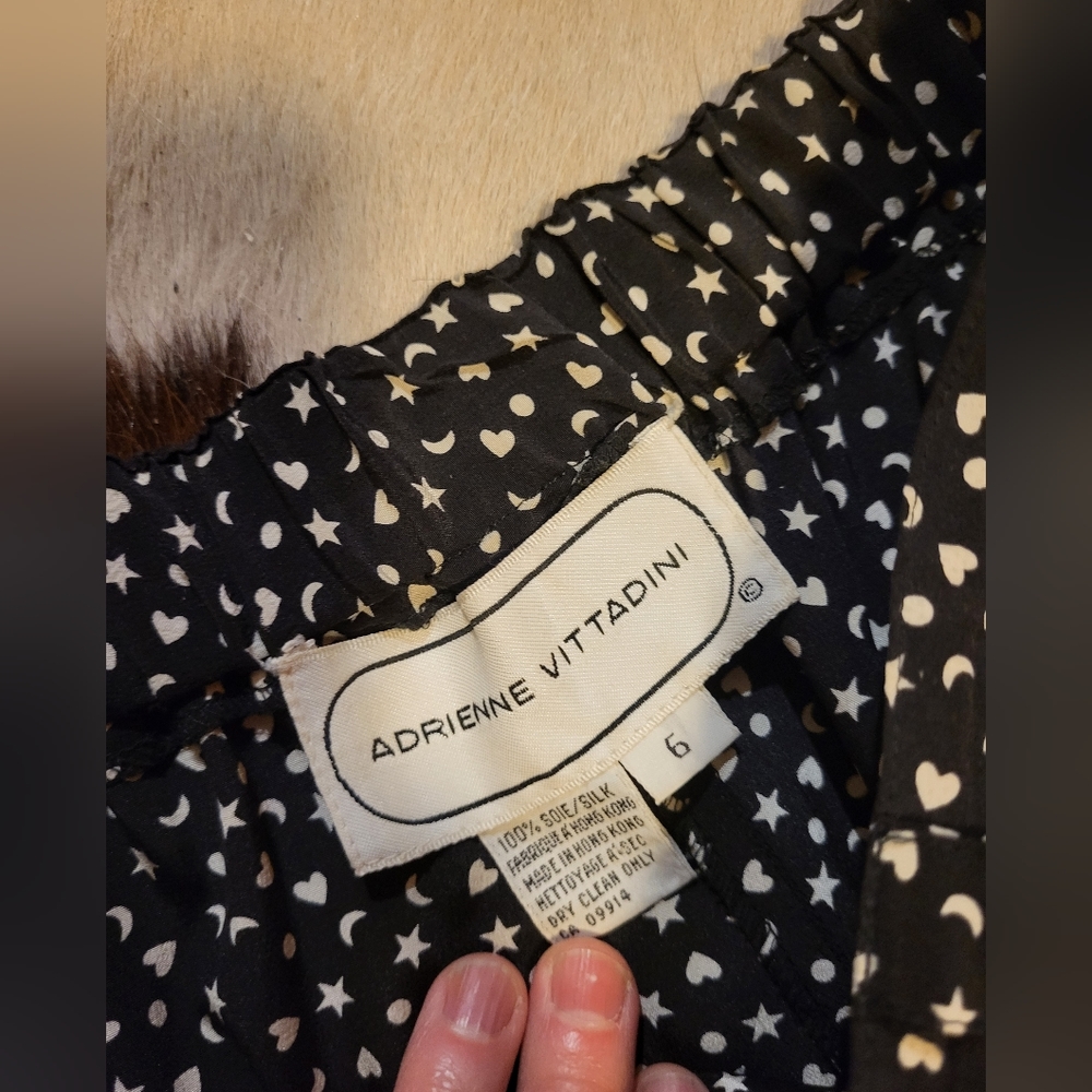 Pure silk Adrienne Vittadini Moon and Star pants